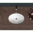 thumbnail image 5 of 19"x16" White Ceramic Oval Undermount Bathroom Sink with Overflow, 5 of 6