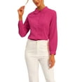 thumbnail image 1 of CURVOSPORT Chemisier Boutonné pour Femmes Col Peter Pan Manches Longues Ligne Princesse TP Rose Vif, 1 of 6
