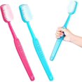 thumbnail image 1 of 2 Pieces Giant Toothbrush Prop Large Novelty Toothbrushes Big Brush Fun Toy for Taking Pictures Comedy Party Favors Pet Grooming Brush (Blue, Pink) El, 1 of 3