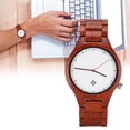 thumbnail image 4 of Montre en Bois pour Hommes Cadran Rond Affichage Analogique Montres-Bracelets à Quartz, 4 of 8
