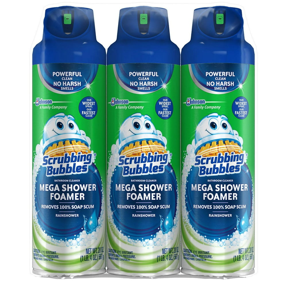 Scrubbing Bubbles Mega Shower Foamer Aerosol, Rainshower (20 oz., 3 ct