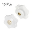 thumbnail image 3 of Uxcell 10 Pieces Star Knobs M6 Female Thread 38mm Head Through Hole Clamping Handles Nuts White, 3 of 5