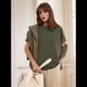 thumbnail image 5 of Camisetas de Corta Extragrandes para Mujer, Cuello Redondo, Holgadas, para Hacer Ejercicio, Informales, de Verano, de Algodón, Verde, Talla M, 5 of 9