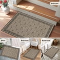 thumbnail image 5 of Entryway Rug 2'x3', Beige Boho Small Rug for Kitchen Bathroom Door Mat Indoor Entrance, Vintage Floral Abstract Art Ethic Tribe Non-Slip Area Rugs Floor Mats Carpet Front Door Rugs, 5 of 8