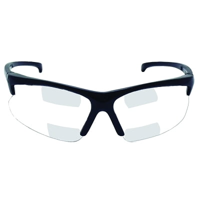 

V60 30-06 Dual Readers Prescription Safety Glasses Clear Polycarbonate Lens Hardcoated Black Nylon +2.5 | Bundle of 5 Each