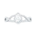 thumbnail image 5 of Rosec Jewels Moissanite Pear Shape Engagement Ring 1 Ct - 5X7 mm - Crossover Ring - D-VS1 Quality Certified, 10K White Gold, US 4.50, 5 of 9