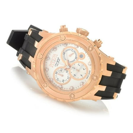 Invicta Mens Reserve Specialty Subaqua Swiss Made Rose Gold Tone SS & Rubber Watch
