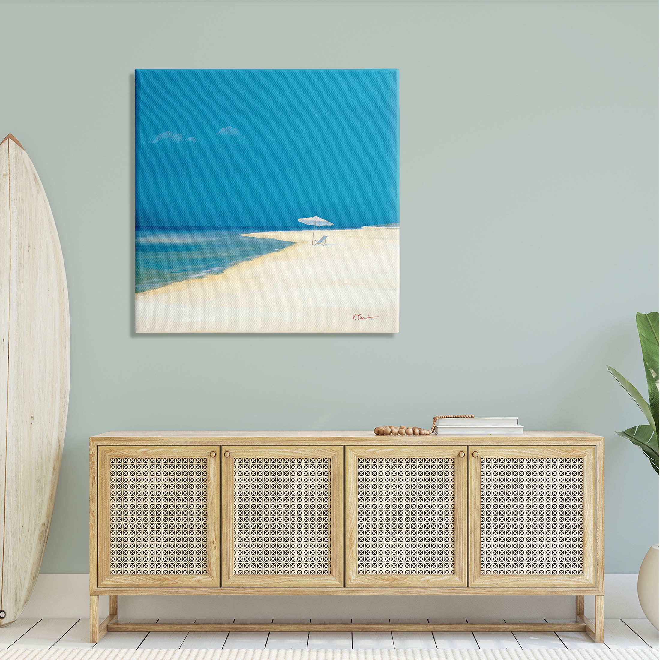 Stupell Industries Beach Shoreline Summer Landscape Painting Gallery Wrapped Canvas Print Wall Art, Design by Paul Brent