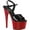 Black Patent/Red, variant on Women's Pleaser Adore 709 Platform Stiletto Sandal