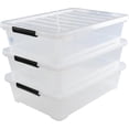thumbnail image 2 of 40 Quart Clear Plastic Underbed Storage Bins, Large Plastic Latching Storage Boxes with Wheels, 3 Packs, 2 of 7
