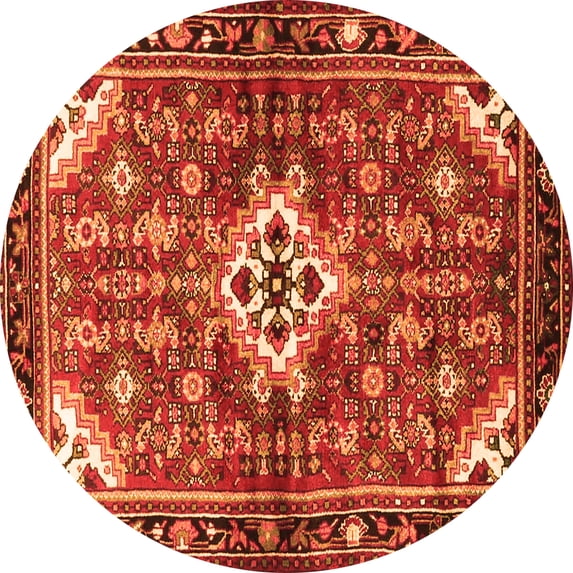Ahgly Company Indoor Round Persian Orange Traditional Area Rugs, 7' Round
