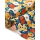 thumbnail image 5 of Vestido midi vintage de flores con cinturón y mangas largas de gasa con cuello atado de Allegra K para mujer XL azul y amarillo, 5 of 6