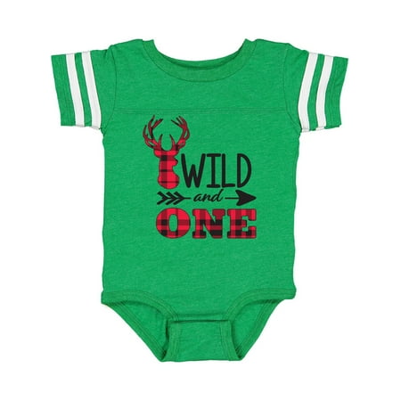 

Inktastic Plaid Deer Wild and 1 with Arrow Gift Baby Boy or Baby Girl Bodysuit