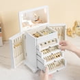 thumbnail image 2 of Bellaownia Large Jewelry Box for Women, Wooden 4-Drawer Organizer for Necklaces, Rings, Earrings, Bracelets m, Watches (White), 2 of 7