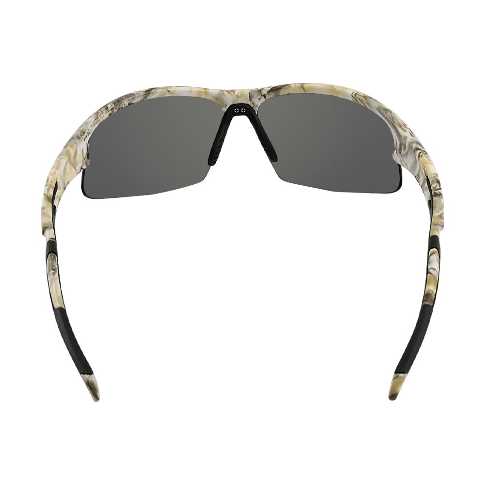 Safety Vu+Outdoors Safety Glasses in Semi Frame White with Polycarbonate Gray Smoke Silver Lens+Adults+Safety Glasses+1 pair