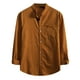 thumbnail image 2 of Playeras Cuello Redondo Hombre Casual Color Sólido Solapa Rayas Camisa De Manga Larga Blusa Superior, 2 of 7