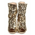 thumbnail image 4 of Liliana DD00 Women Sequin Peep Toe Single Sole Stiletto Slouch Bootie, 4 of 5