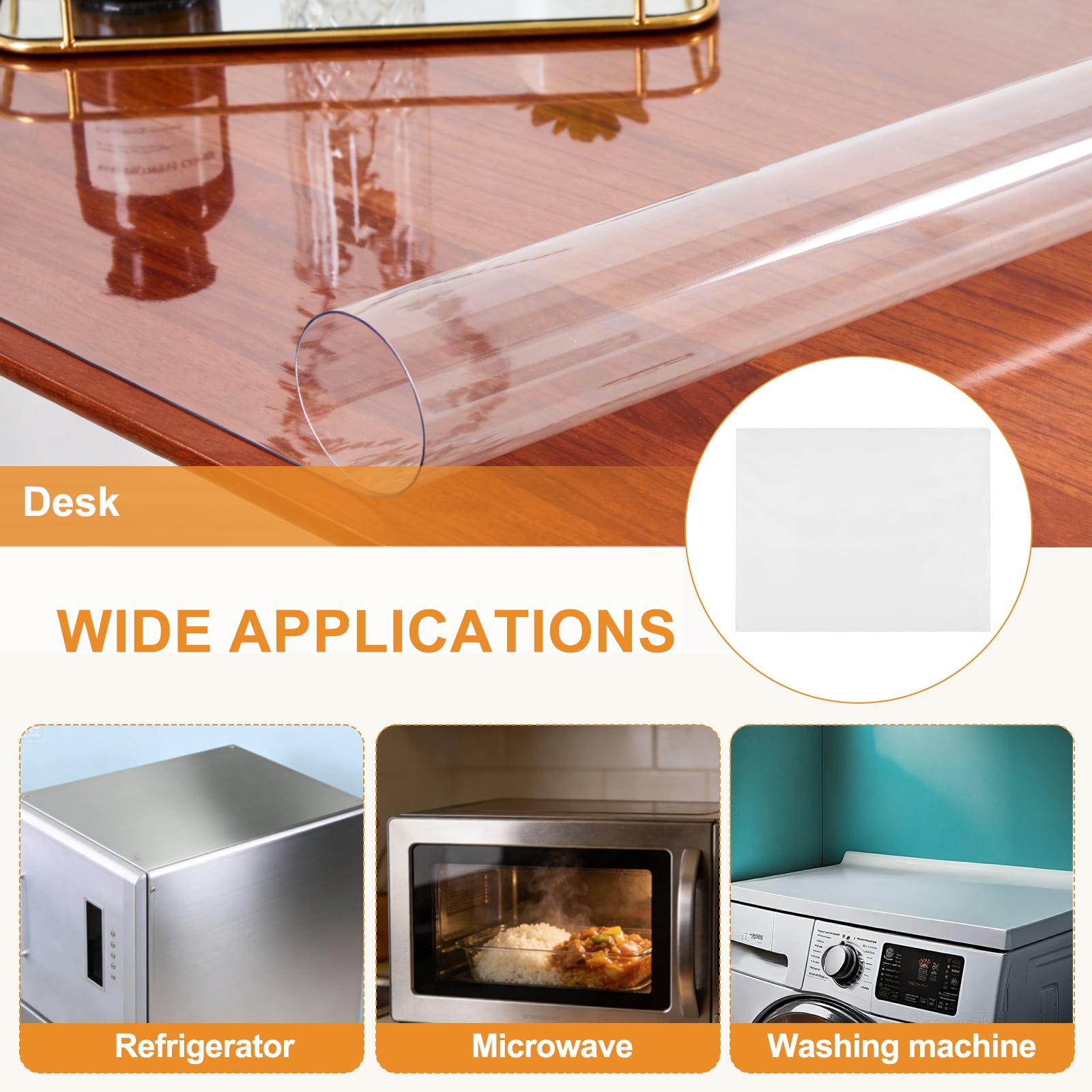 Uxcell Fridge Dust Cover (16''x 20'', Transparent) - Dustproof Refrigerator Top Covers Anti-Slip Washer Dryer Top Protector Mat for Freezer/Furniture/Home/Kitchen