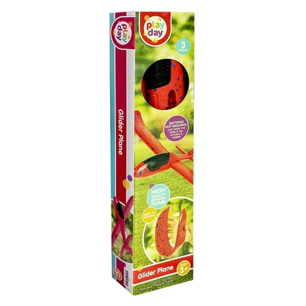 Play Day Glider Plane – 15" Wingspan, Highly Durable Toy Aircraft for Kids