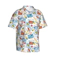 thumbnail image 2 of Daiia Summer Stamp Hawaiian Shirt for Men Gentle Cotton Regular Short Sleeve Casual-X-Large, 2 of 9