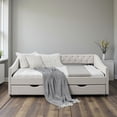 thumbnail image 2 of Tcbosik Full Size Upholstered Daybed with 2 Storage Drawers, Linen Fabric Sofa Bed, Wood Slats Support, No Box Spring Needed, Beige, 2 of 10