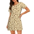 thumbnail image 1 of Easygdp Vintage Keys Camisón de manga corta para mujer, informal, estampado, 1 of 6