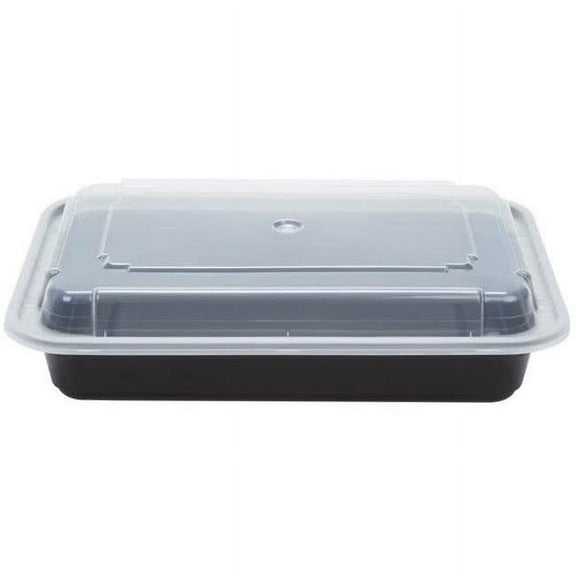 Pactiv Corp. NC868 Newspring VERSAtainer 8.8 in. x 6 in. x 2 in. Base/Lid Combo Microwavable Containers - White/Clear (150/Carton)