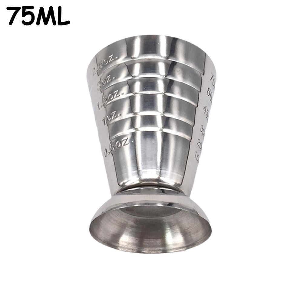 1pc 75ml Stainless Steel Measuring Shot Cup Ounce Jigger Bar Cocktail Drink  Mixer Liquor Measuring Cup Mojito Measure Coffee Mug