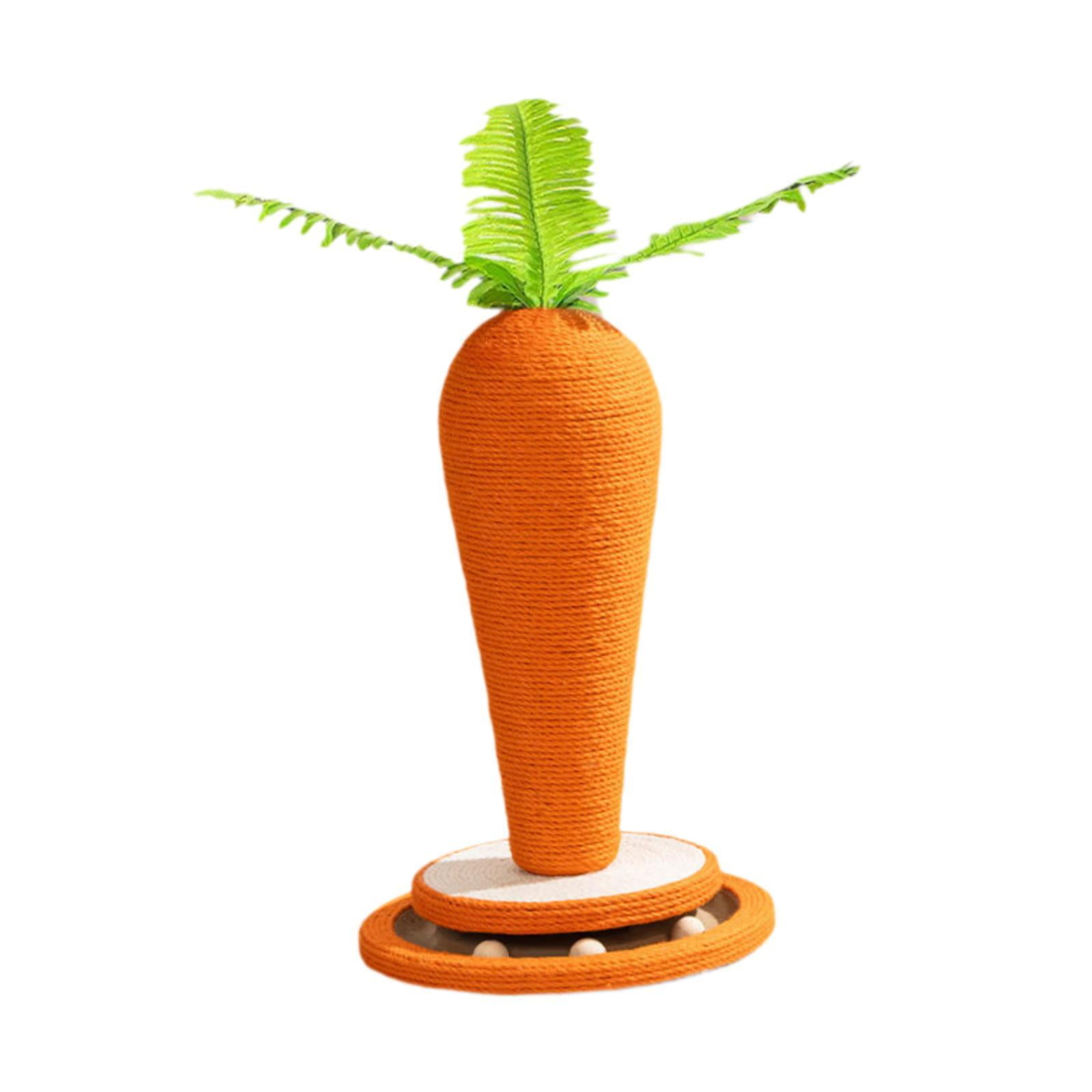 balikha Cat Scratch Post Cat Scratcher Post Bed Carrot Shape Pet Supplies Cat Climbing Frame for Playing Lounging for Cat and Kittens