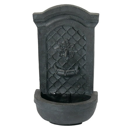 Sunnydaze 31 H Electric Polystone Rosette Leaf Outdoor Wall-Mount Water Fountain Lead Finish