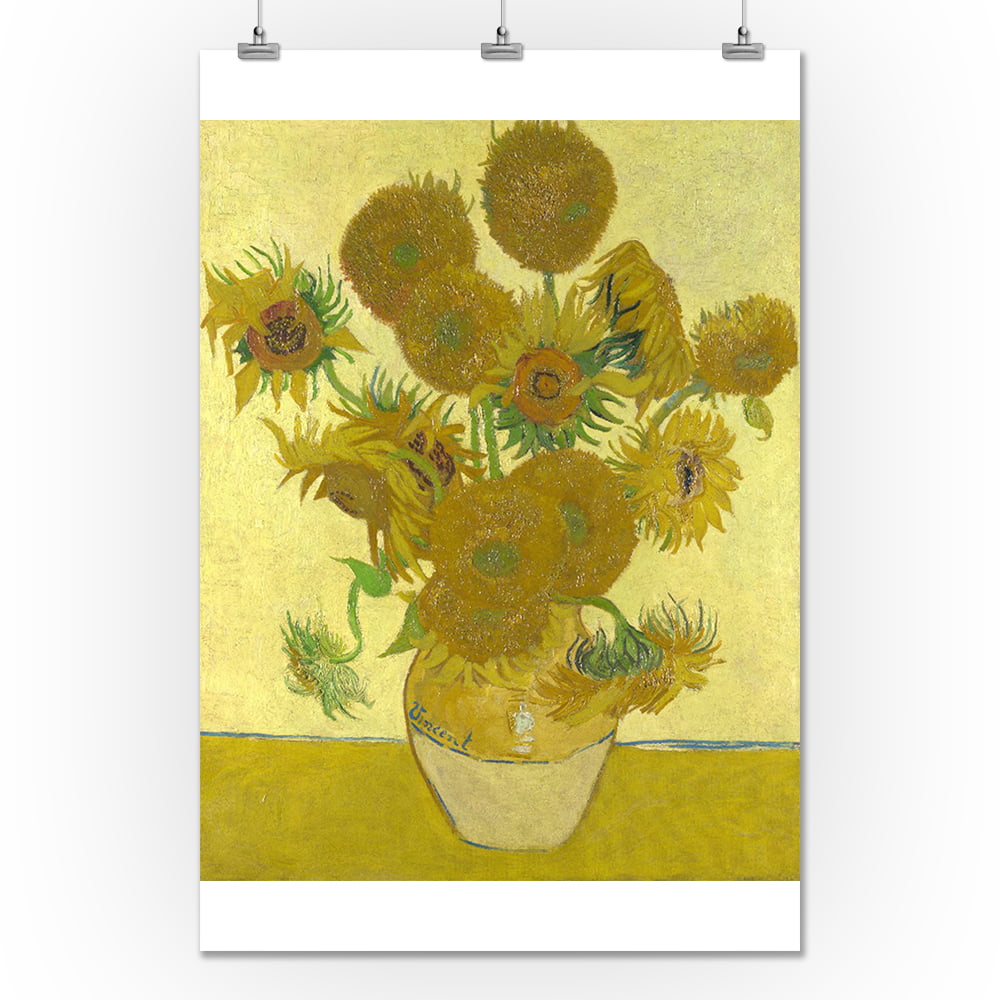 Poster 24x36 inch Vincent van Gogh Four Sunflowers Gone to Seed 