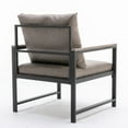 thumbnail image 6 of Modern PU Leather Accent Chair with Extra-Thick Padded Backrest and Seat Cushion,Armchairs Single Sofa with Durable Square Metal Frame,Gray, 6 of 8