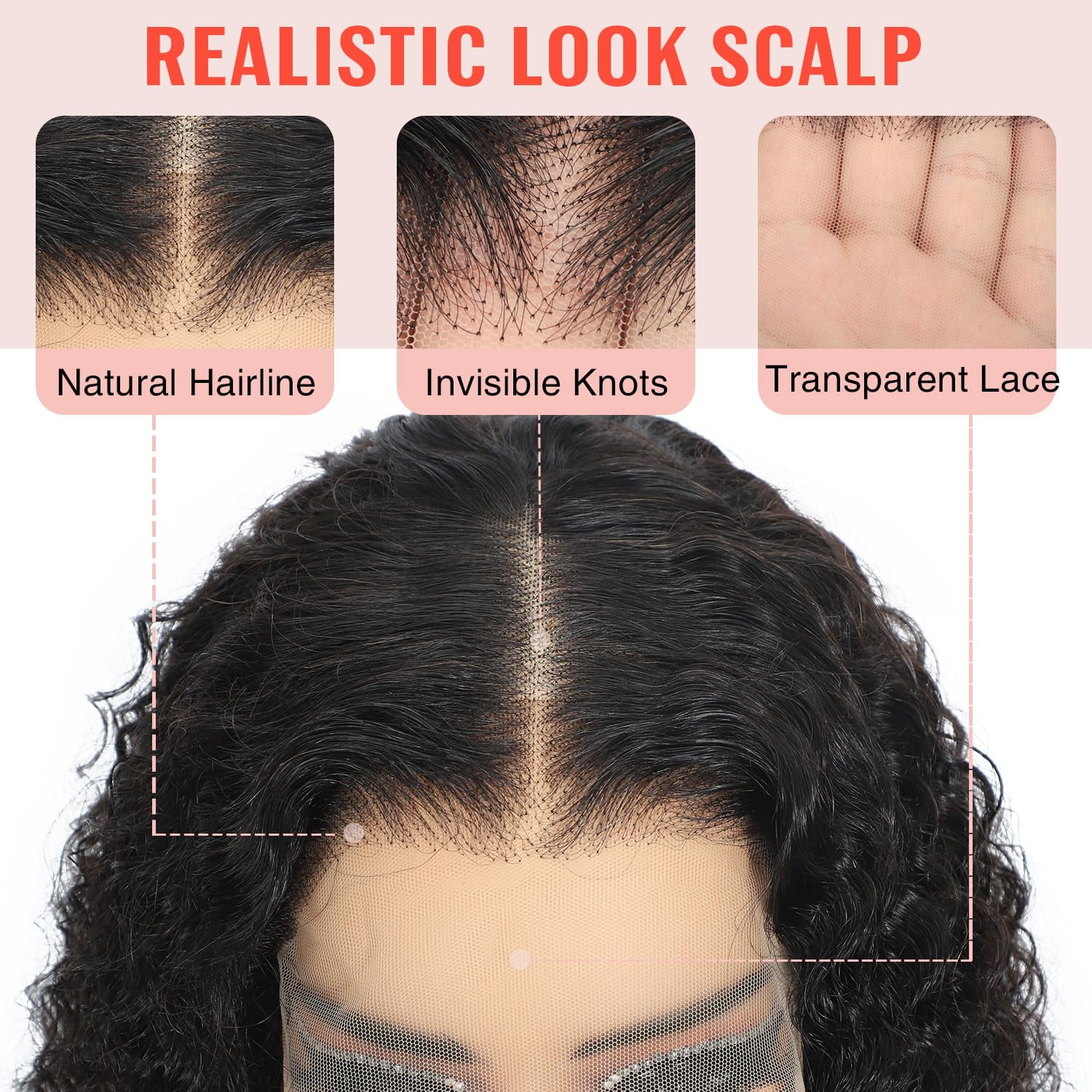 13x6 Bob Wig Water Wave Bob Wigs Human Hair 13x6 Lace Frontal Wigs 200% Density Curly Bob Wig Human Hair Pre Plucked Deep Wave Wig for Black Women Natural Black 8Inch