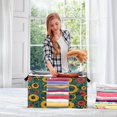 thumbnail image 6 of WOBOGO Geometric Circle Figure Clothes Storage 2Pack Foldable Thick Fabric Blanket Organizer Bag with Handle 21.65×13.78×12.4in, 6 of 7