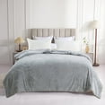 thumbnail image 3 of Home Soft Things Plain Faux Fur & Sherpa Backing Blanket-Silver Grey-86''x92'', 3 of 8