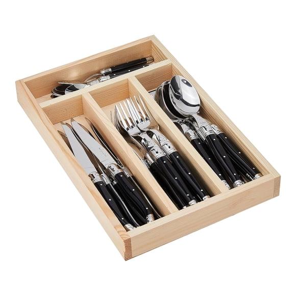 Juego de cubiertos Jean Dubost Laguiole de 24 piezas con bandeja de madera