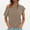 Khaki, variant on Elegant Off-Shoulder Loose T-Shirt Women’s Short Sleeve Asymmetric Neck Top Casual Slouchy Solid Color Blouse Breathable Summer Tee for Beach Travel