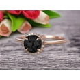 thumbnail image 3 of 1.25 Carat Round Cut Black Diamond Moissanite Engagement Ring On 10k Rose Gold Halo Antique Design, 3 of 5