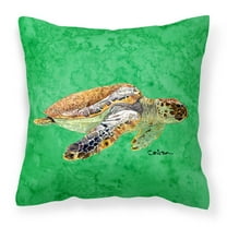 Carolines Treasures 8675PW1414 Turtle Fabric Decorative Pillow 14HX14W multicolor