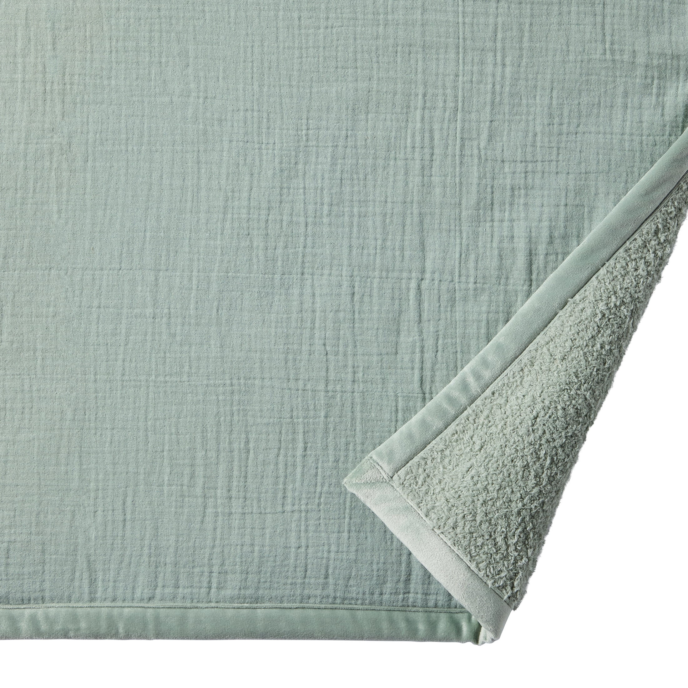 Better Homes & Gardens Gauze Reverse to Cozy Knit Super Soft Throw Blanket, Oversized, Green River
