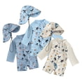 thumbnail image 5 of Boys Bathing Suit Toddler Boy Marine Animal Print Sun Protection Onepiece Swimsuit with Swim Cap Rash Guard Long Sleeve Bathing Suit Kids Swimsuits White 18 Months-24 Months, 5 of 5