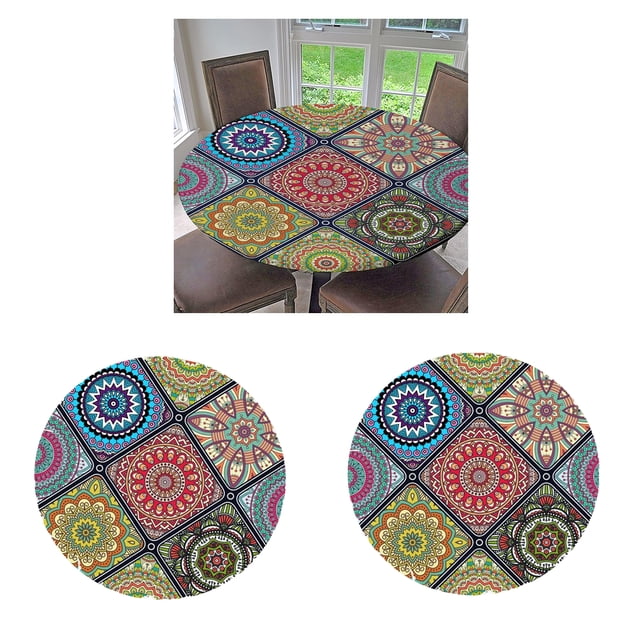2 piezas de Cubierta de mesa perfecl elástica vinilo poliéster 1.5 m
