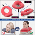 thumbnail image 5 of BUYUE Travel Neck Pillows for Airplanes, 360° Head Support Sleep for Long Flight, Skin-Friendly & Breathable, Kit with 3D Contoured Eye Mask, Earplugs and Storage Bag (Adult, Pink, 90+ lbs), 5 of 6