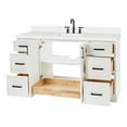thumbnail image 6 of Ariel Kelly 61 Inch Single Rectangle Sink Bathroom Vanity With Pure White Quartz Countertop 1.5 Inch Edge In White, 6 of 12