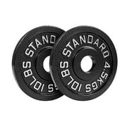 Steel Olympic Plates 85lb Set - Olympic Standard Premium Coated Pairs of 25lb, 10lb, 5lb, and 2.5lb for Weight Lifting Powerlifting