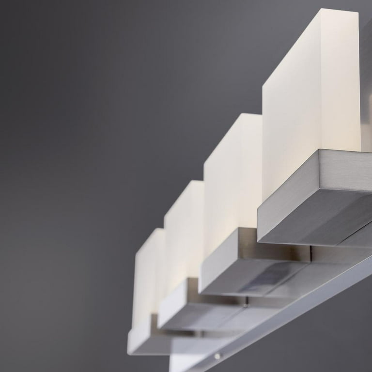Alberson Collection 4-Light Brushed Nickel LED Vanity Light with Frosted Acrylic Shade Alberson Collection 4-Light Brushed Nickel LED Vanity Light with Frosted Acrylic Shade