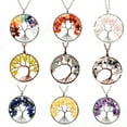 thumbnail image 2 of US Seven-Chakra Tree of Life Healing Energy Pendant Crystal Meditation Necklace, 2 of 4