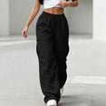 thumbnail image 4 of Work Pants for Women Yoga Leggings For Women High Waisted Yoga Casual Pants Workout Leggings Cargo With 4 Pockets Yoga Pants Black S, 4 of 9
