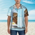 thumbnail image 4 of Daiia Funny Cat Taking a Bath Hawaiian Shirt for Men Gentle Cotton Regular Short Sleeve Casual-3X-Large, 4 of 8