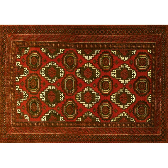 Ahgly Company Indoor Rectangle Persian Yellow Traditional Area Rugs, 2' x 3'
